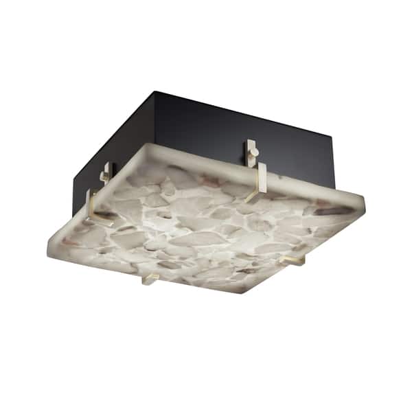 Justice Design Group Alabaster Rocks Clips 2-light Brushed Nickel Flush ...
