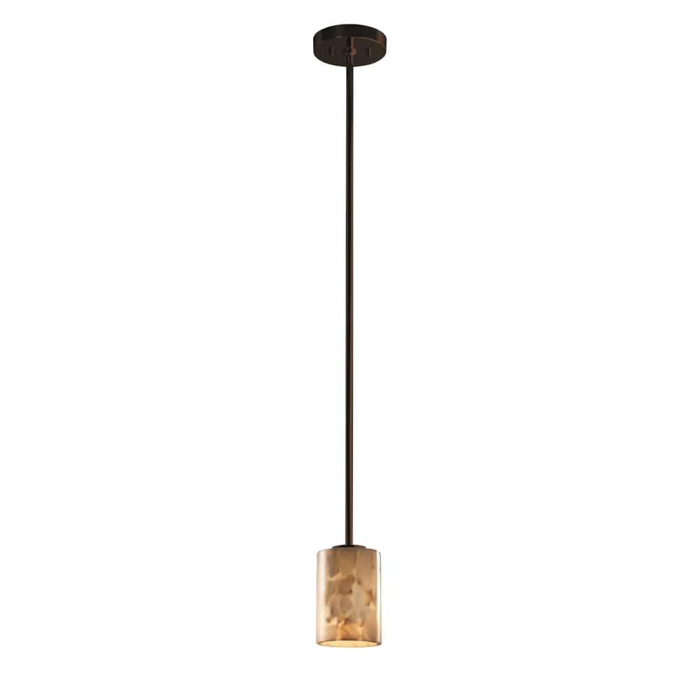 Justice Design Alabaster Rocks 1-light Dark Bronze Mini Pendant, Rigit Stem Kit
