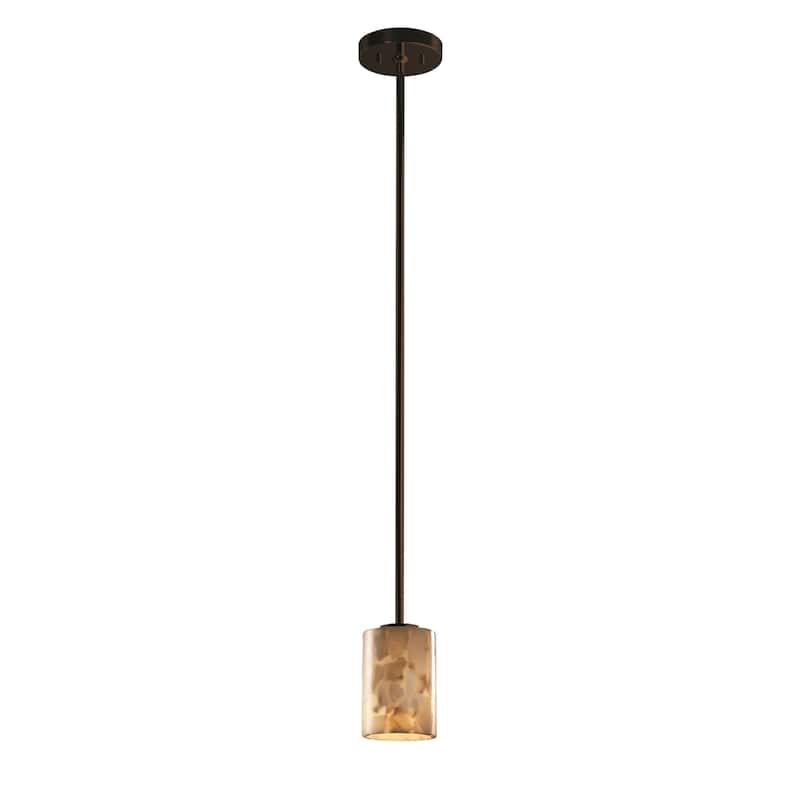 Justice Design Alabaster Rocks 1-light Dark Bronze Mini Pendant, Rigit Stem Kit