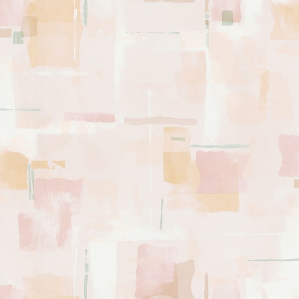 Shop Peach Abstract Watercolor Geometric Wallpaper - Free Shipping On Orders Over $45