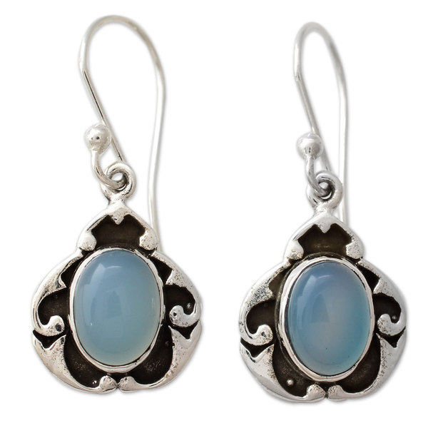 Sterling Silver 'Azure Dreams' Chalcedony Earrings. Opens flyout.