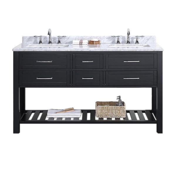 OVE Decors Sarasota 60 inch Double Sink Bathroom Vanity with Marble