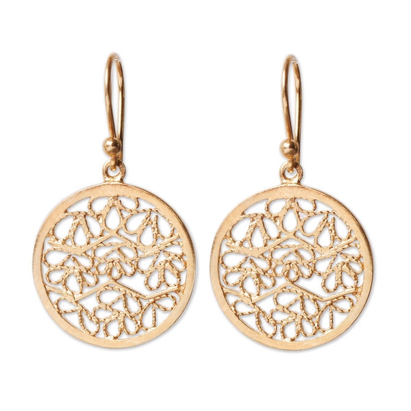 Handmade Gold Overlay 'Natural Energy' Earrings (Peru)