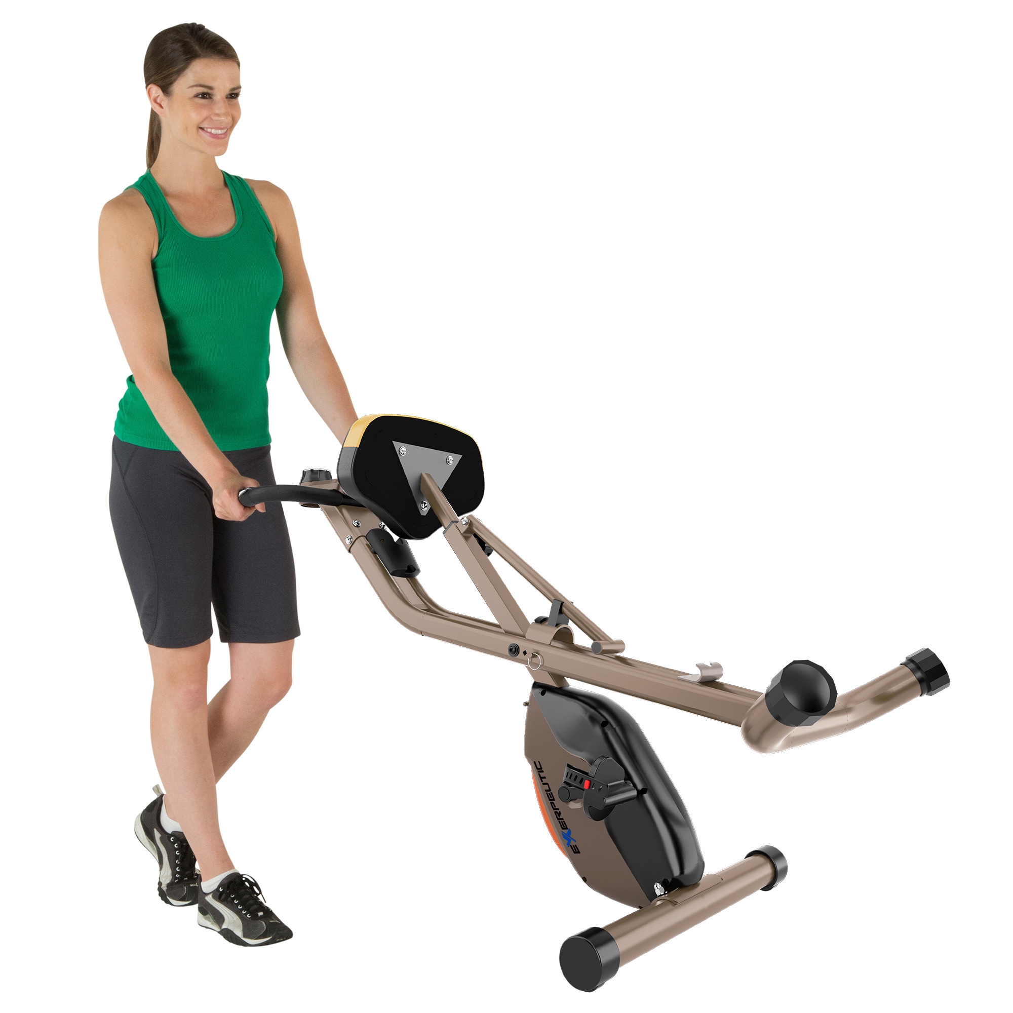 exerpeutic gold heavy duty foldable exercise bike