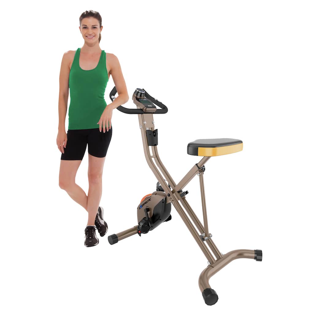 EXERPEUTIC GOLD 500 XLS 400 lb Capacity Foldable Magnetic Upright Bike