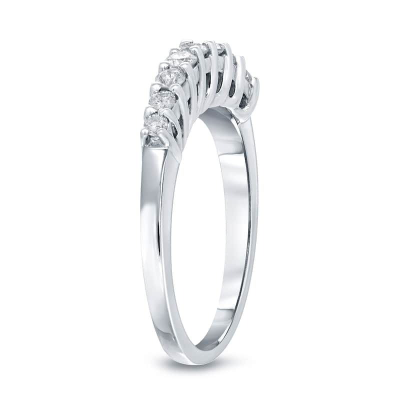 Auriya Round Diamond Wedding Band 1/2ct TDW 14k White Gold