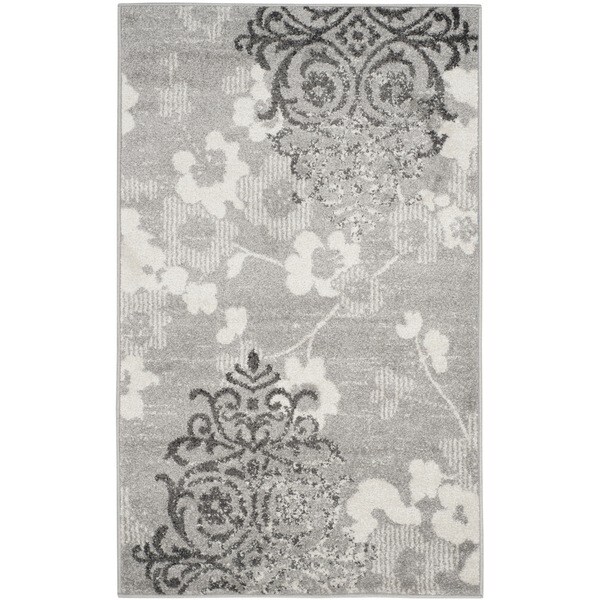 Safavieh Adirondack Roxy Vintage Damask Silver/ Ivory Rug - 2'6" x 4'