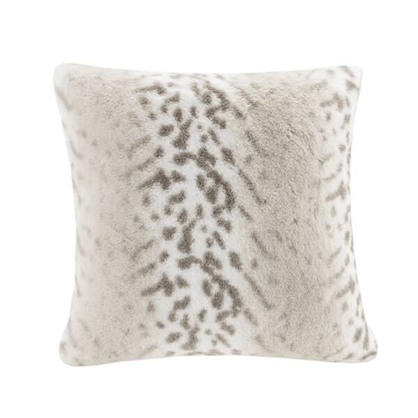 Madison Park Signature Geneva Luxury Faux Fur 20inch Square Pillow