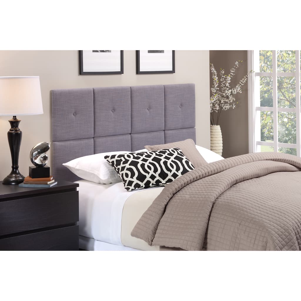 Foremost Tessa Headboard Tiles with Tuft in Gray Fabric