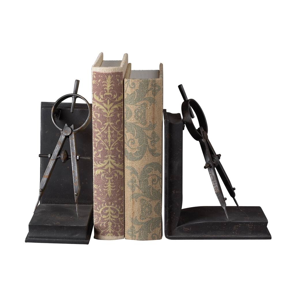 Sterling Compass Bookends