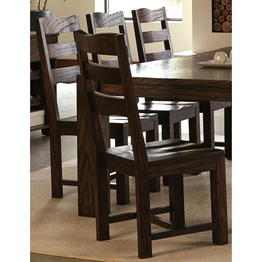 Saratoga Modern Solid Block Wood Dining Chairs (Set of 2)
