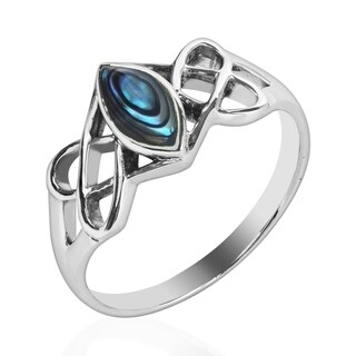 Celtic Mystic Topaz Ring 925 Sterling Silver Trinity Knot Band Ring