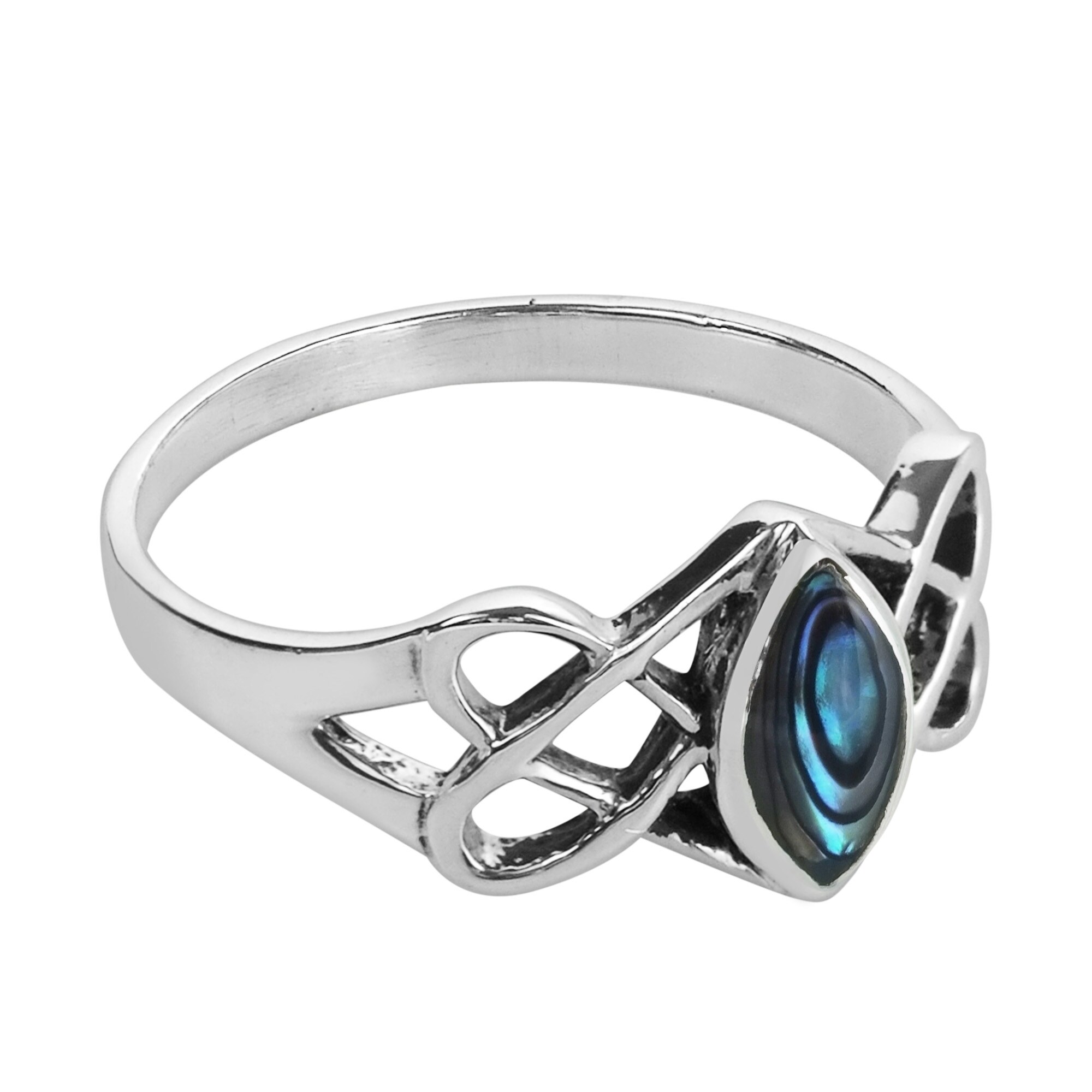 Celtic Mystic Topaz Ring 925 Sterling Silver Trinity Knot Band Ring