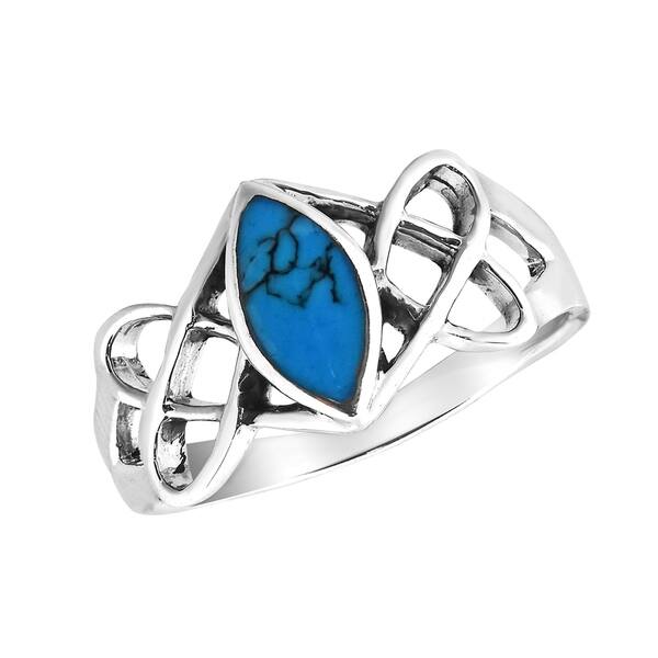 Sterling Silver Celtic Trinity Knot Kyanite Gemstone Ring