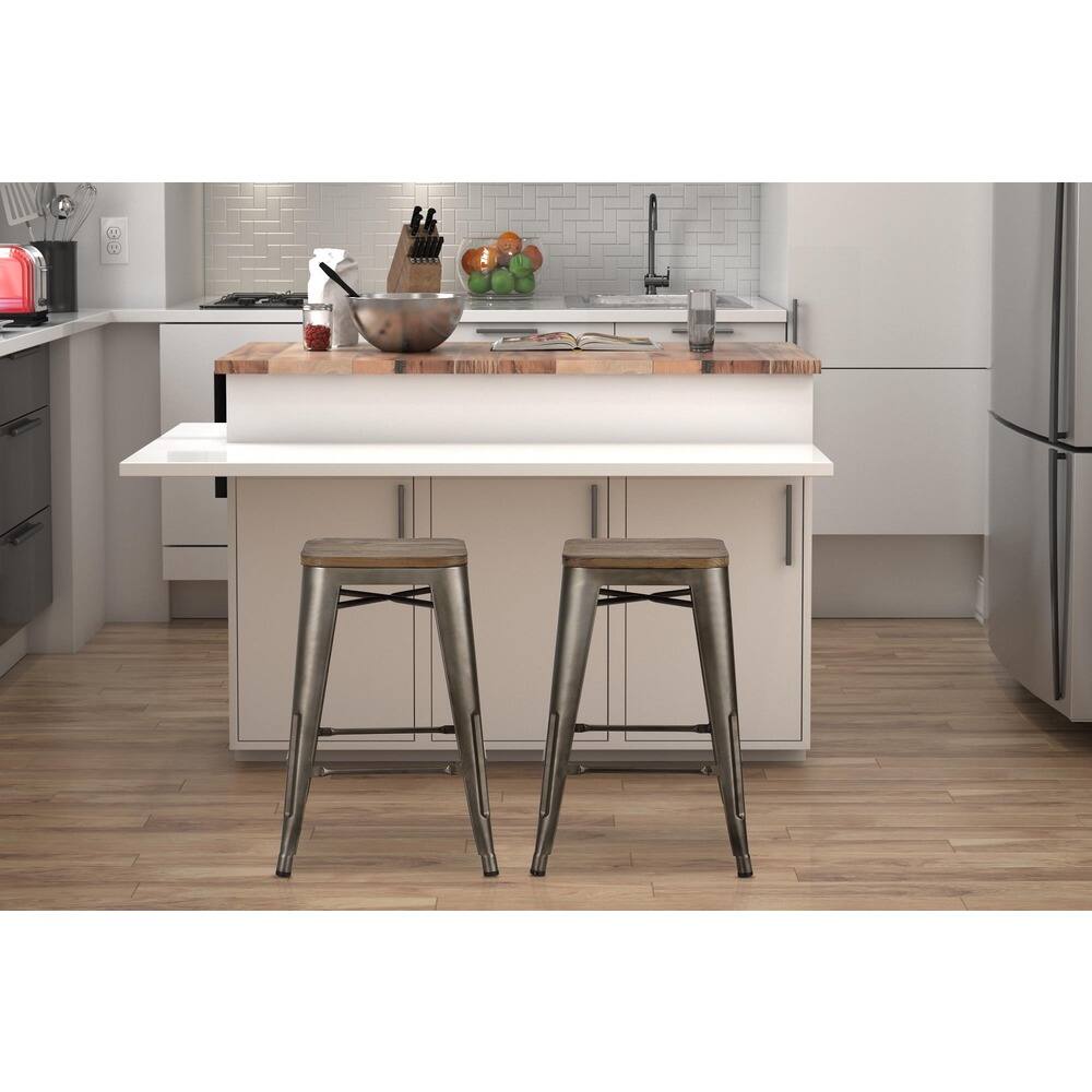 Avenue Greene Filipa 24" Metal Counter Stool, Set of 2