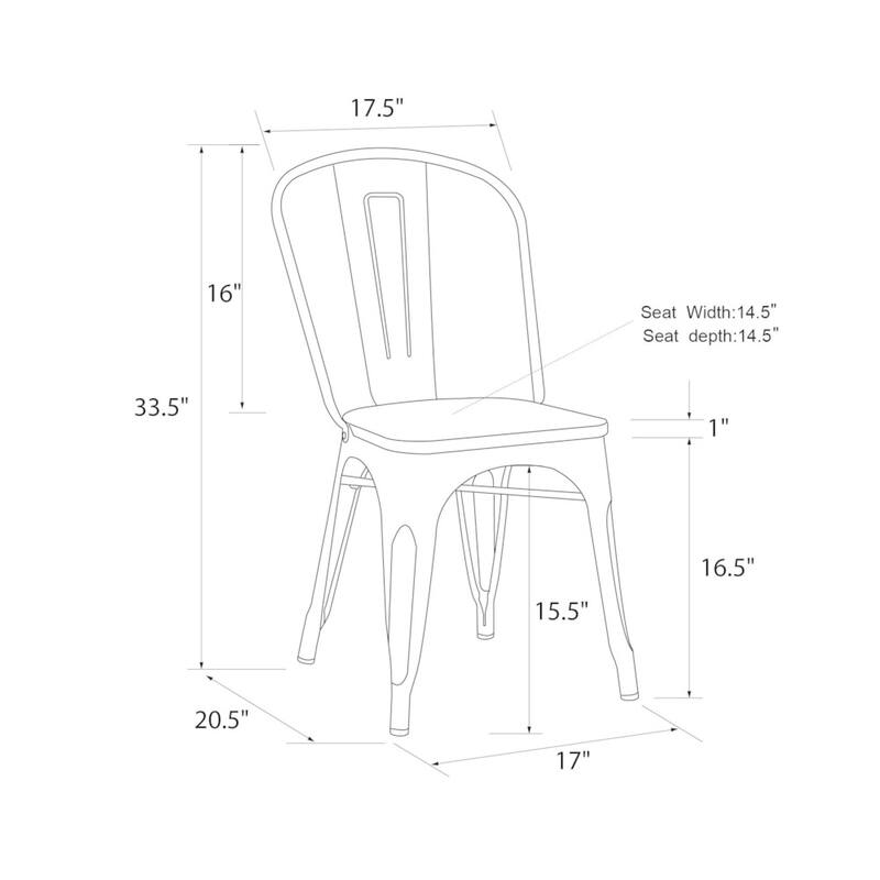 Avenue Greene Filipa Metal Dining Chair, Set of 2 - N/A