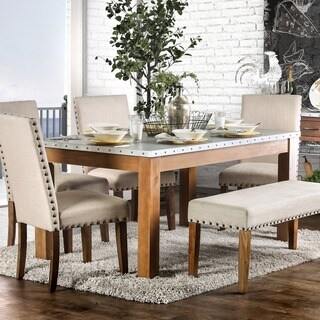 Furniture of America Baku Industrial Brown 64-inch Dining Table - Bed ...