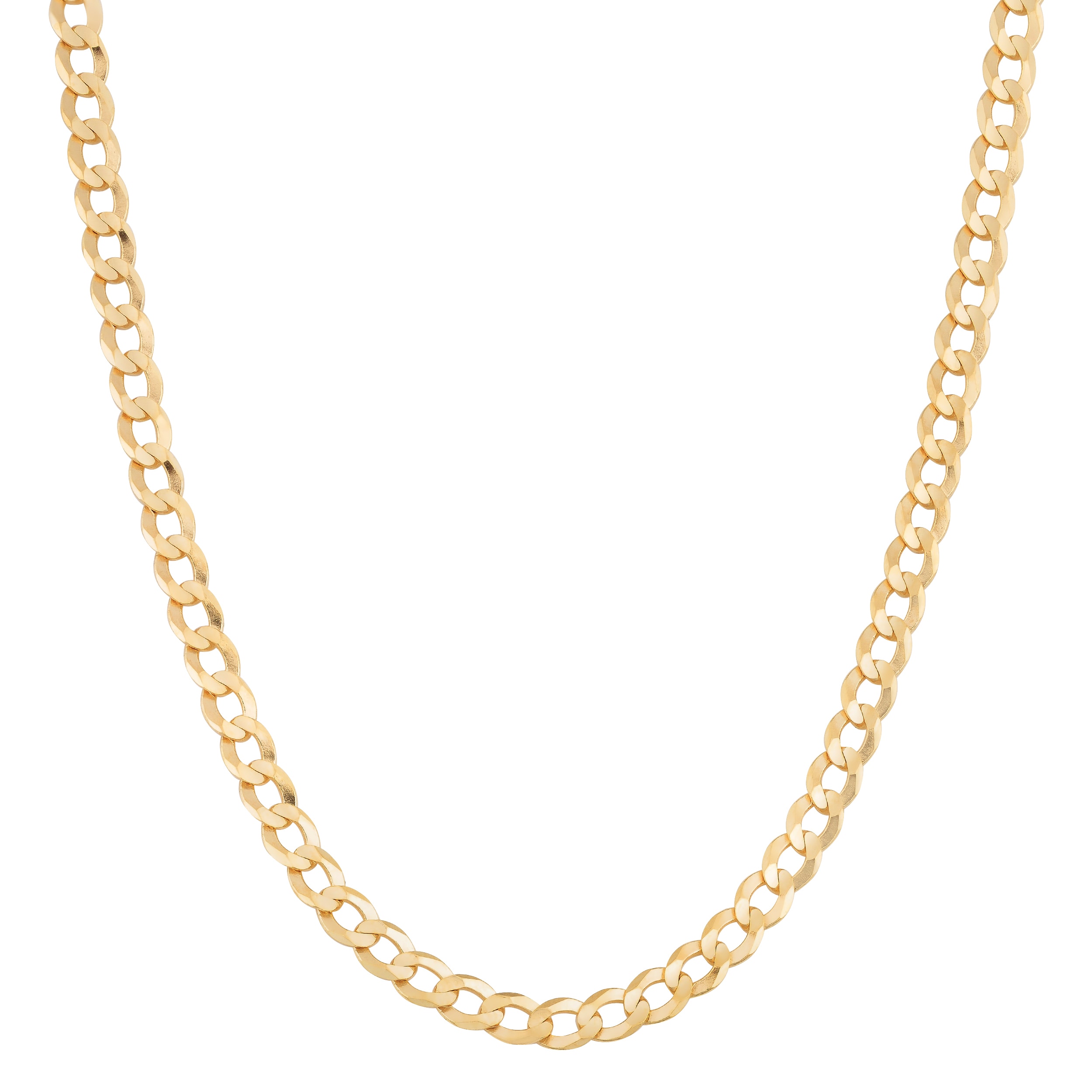 Au Naturale 14k Yellow Gold 2.6-mm High Polish Solid Curb Link Necklace