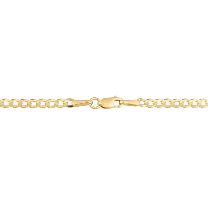 Fremada 14k Yellow Gold 2.6-mm High Polish Solid Curb Link Bracelet