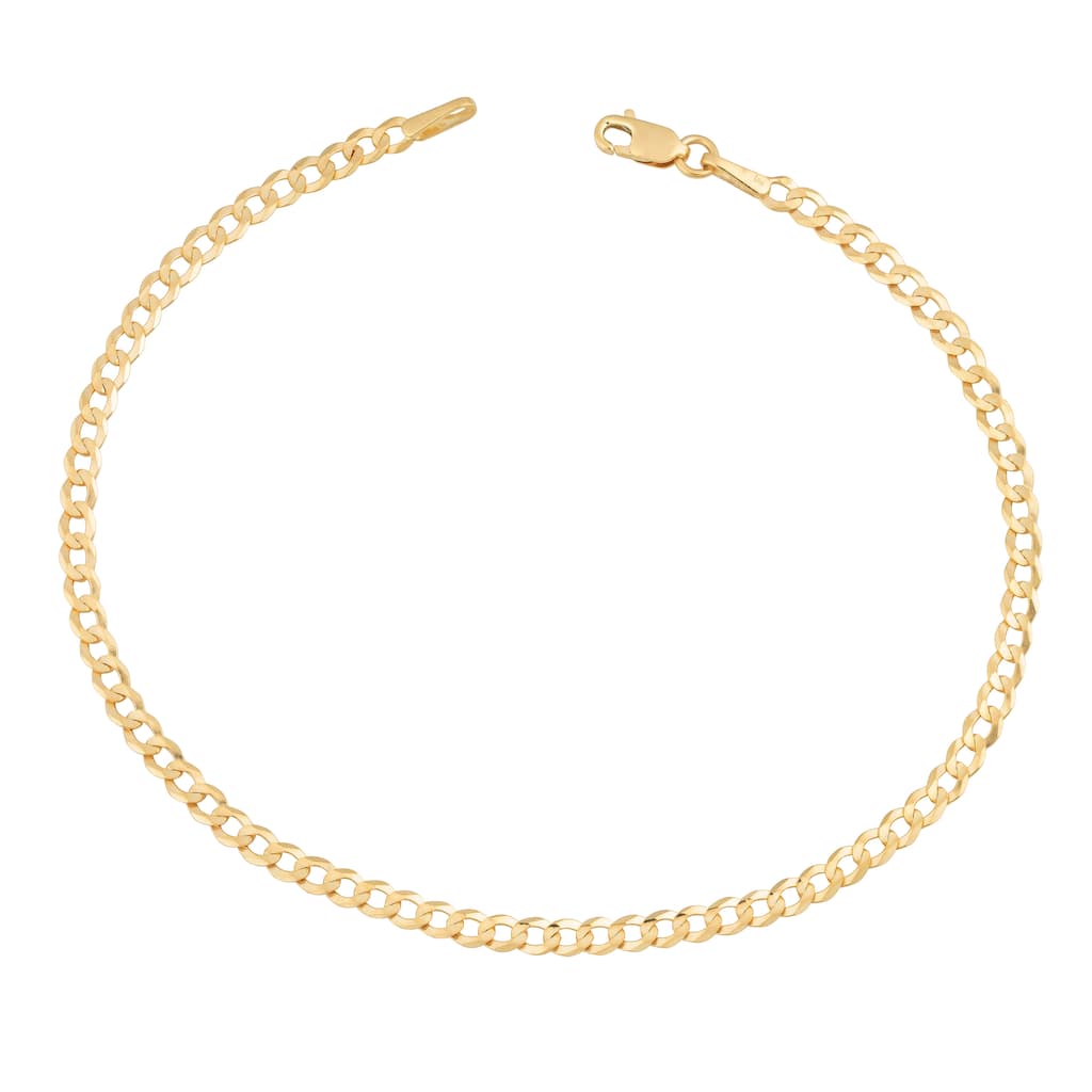 Fremada 14k Yellow Gold 2.6-mm High Polish Solid Curb Link Bracelet