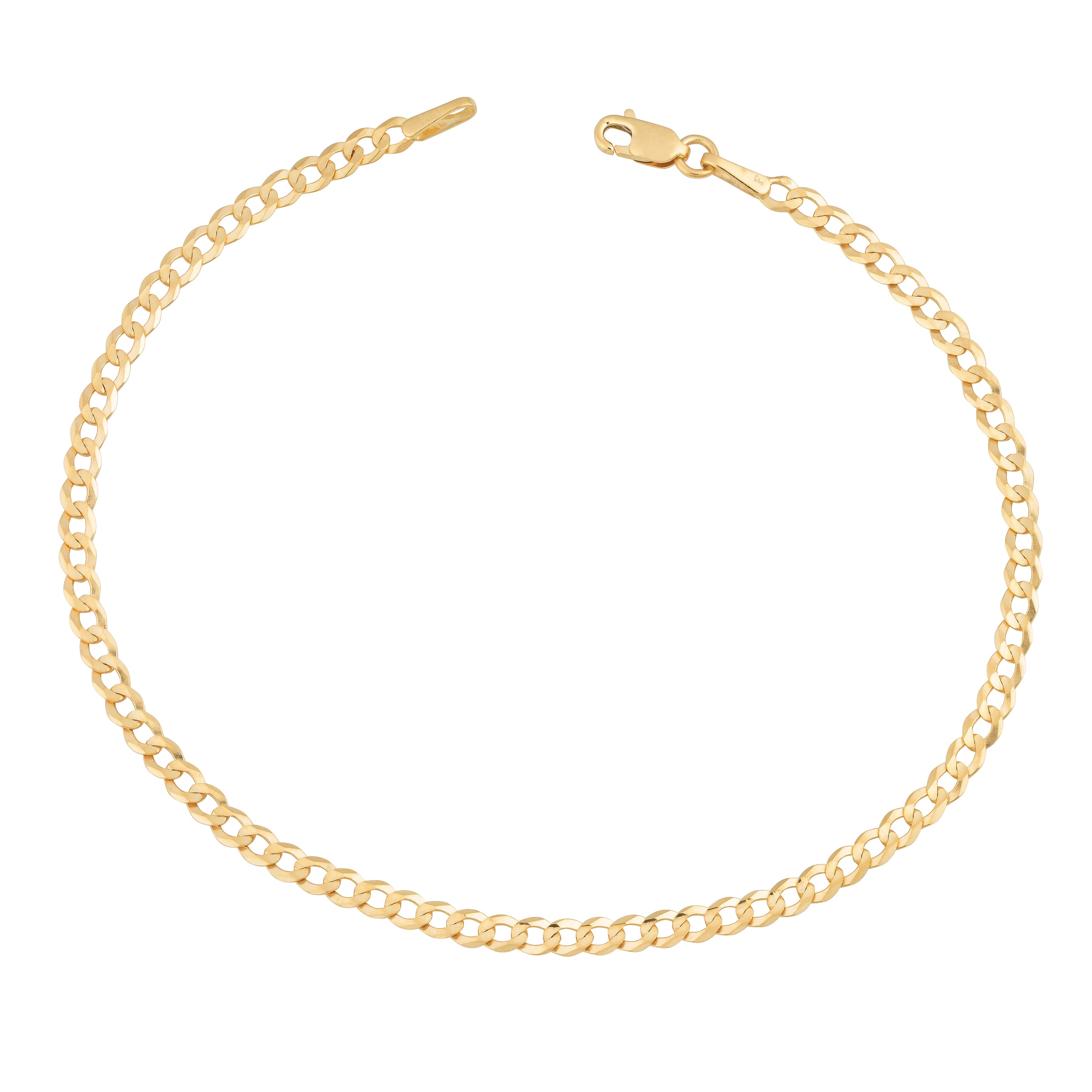 Au Naturale 14k Yellow Gold 2.6-mm High Polish Solid Curb Link Bracelet