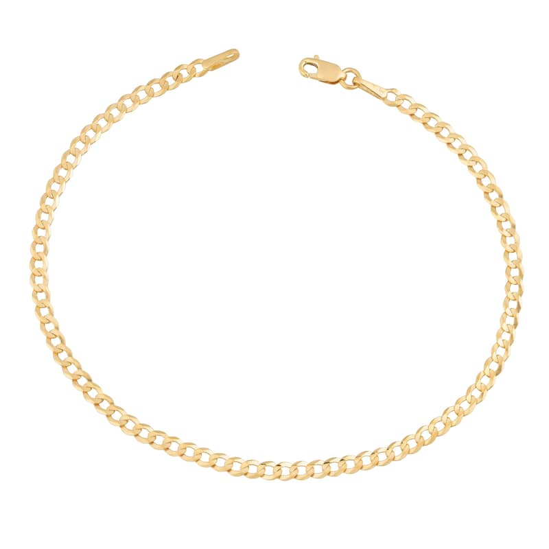 Fremada 14k Yellow Gold 2.6-mm High Polish Solid Curb Link Bracelet