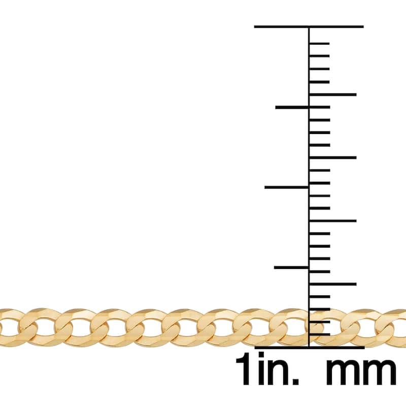 Fremada 14k Yellow Gold 3-mm High Polish Solid Curb Link Bracelet