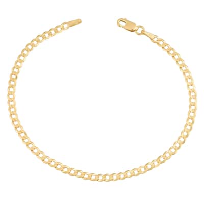 Fremada 14k Yellow Gold 3-mm High Polish Solid Curb Link Bracelet