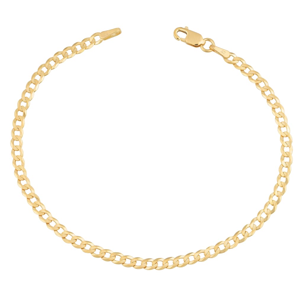 Fremada 14k Yellow Gold 3-mm High Polish Solid Curb Link Bracelet