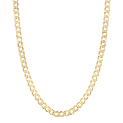 Fremada 14k Yellow Gold 3-mm High Polish Solid Curb Link Necklace