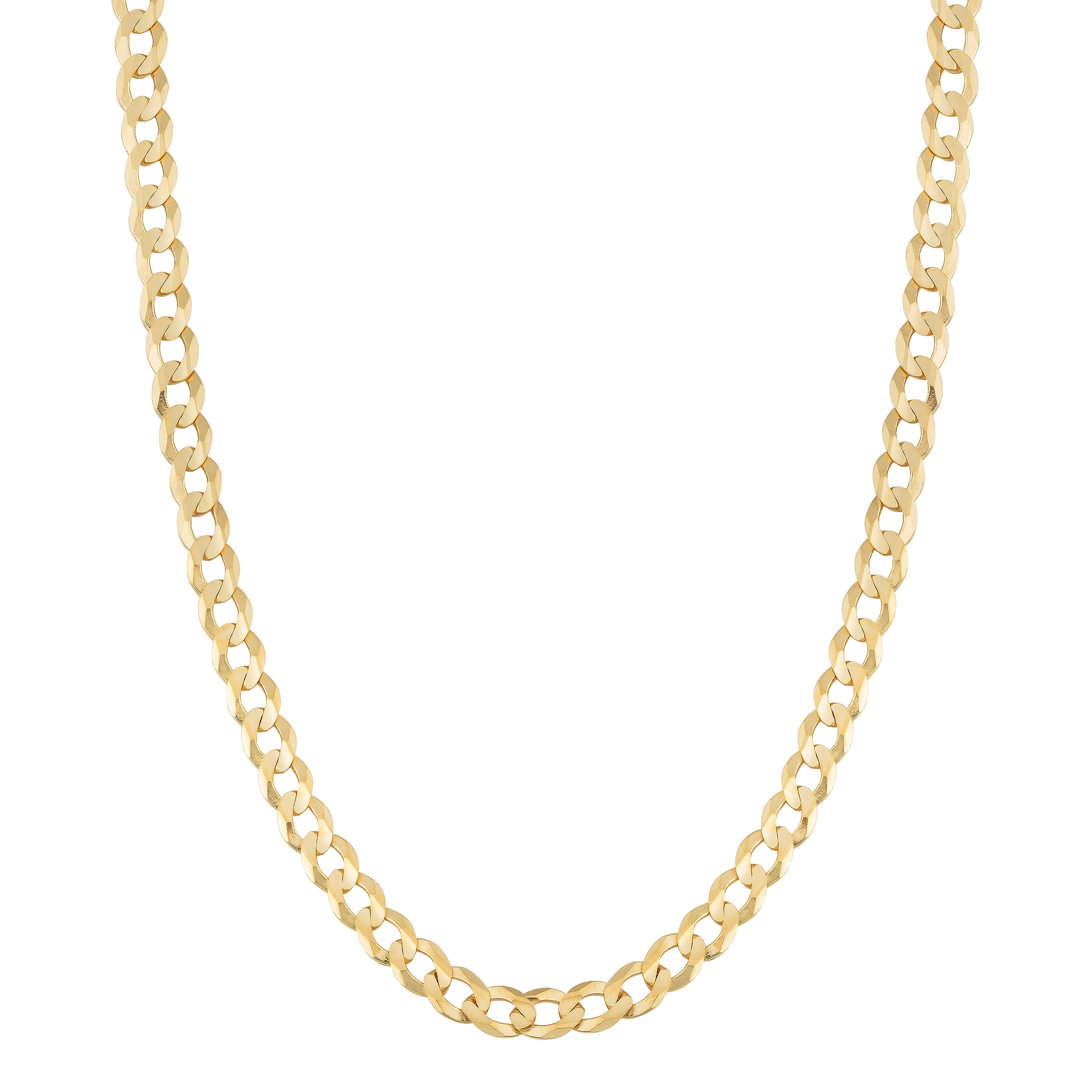Fremada 14k Yellow Gold 3-mm High Polish Solid Curb Link Necklace