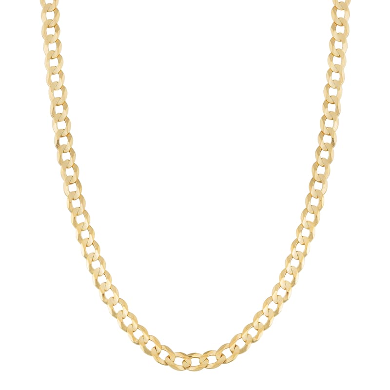 Fremada 14k Yellow Gold 3-mm High Polish Solid Curb Link Necklace