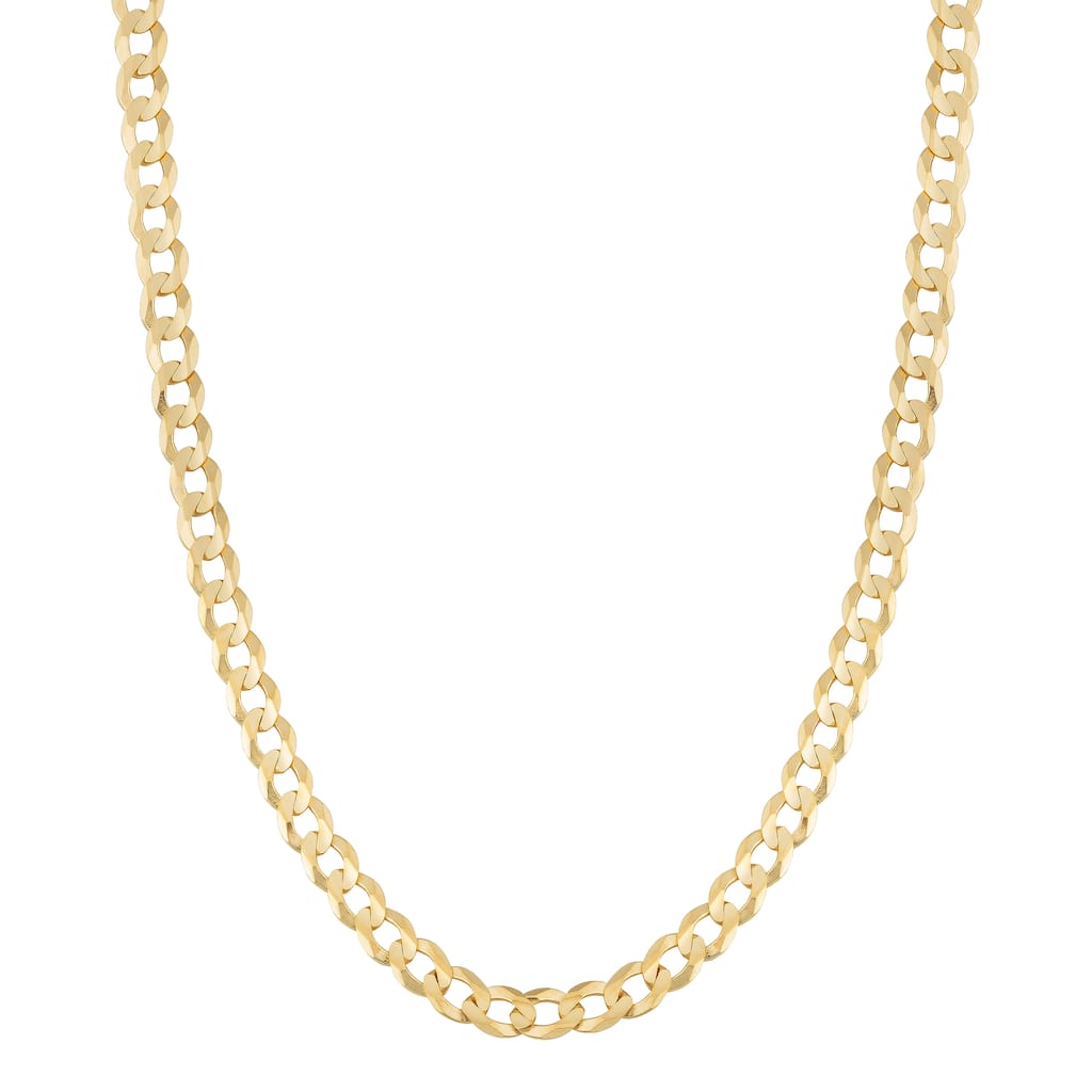 Fremada 14k Yellow Gold 3-mm High Polish Solid Curb Link Necklace