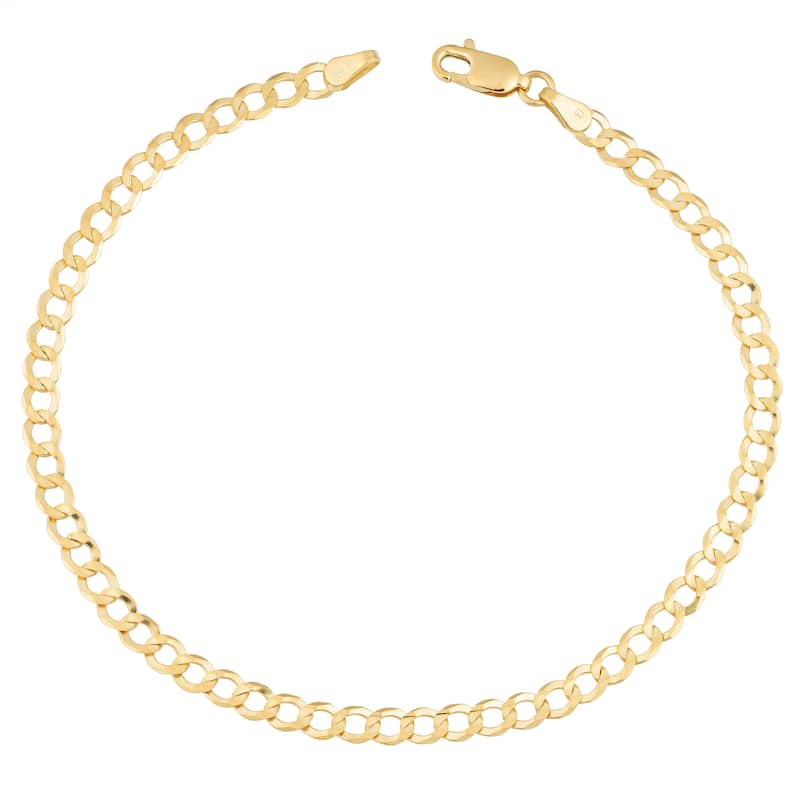 Fremada 14k Yellow Gold 3.8-mm High Polish Solid Curb Link Bracelet