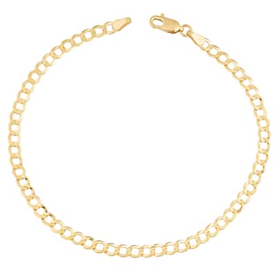Fremada 14k Yellow Gold 3.8-mm High Polish Solid Curb Link Bracelet