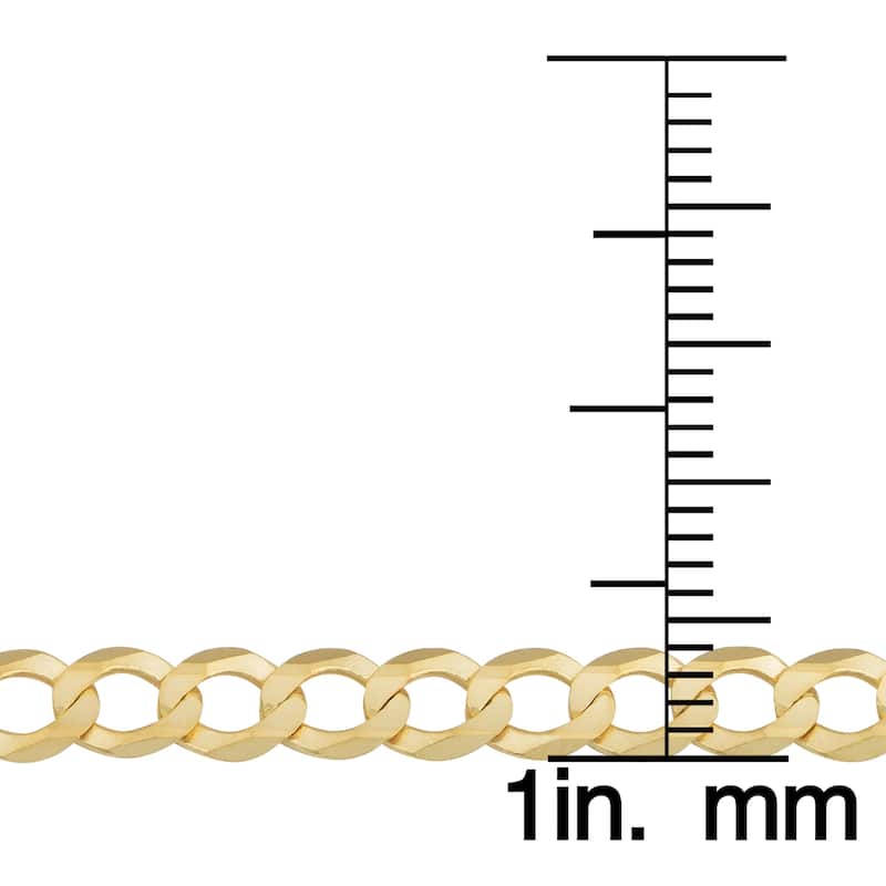 Fremada 14k Yellow Gold 3.8-mm High Polish Solid Curb Link Bracelet