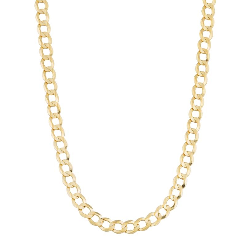 Fremada 14k Yellow Gold 3.8-mm High Polish Solid Curb Link Necklace