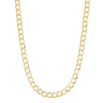 Fremada 14k Yellow Gold 3.8-mm High Polish Solid Curb Link Necklace