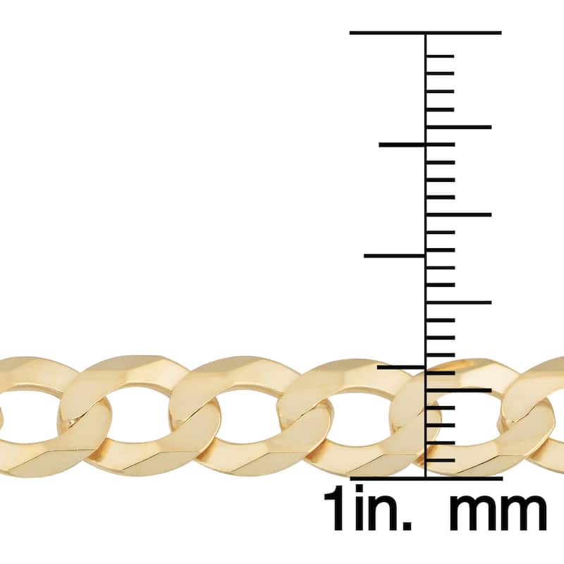 Fremada 14k Yellow Gold 6.9-mm High Polish Solid Curb Link Necklace