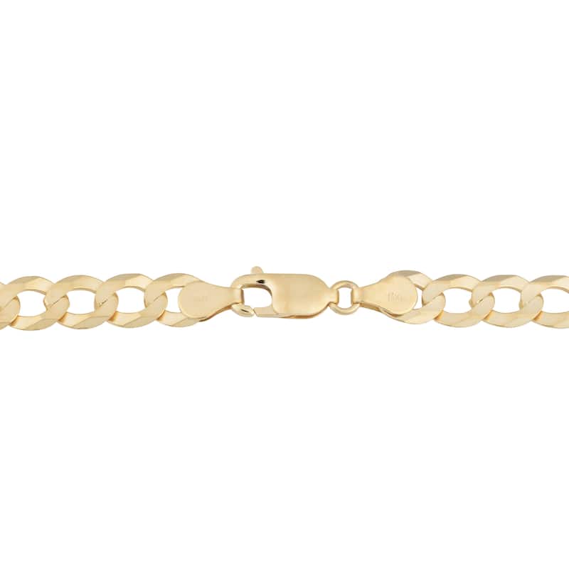 Fremada 14k Yellow Gold 6.9-mm High Polish Solid Curb Link Necklace