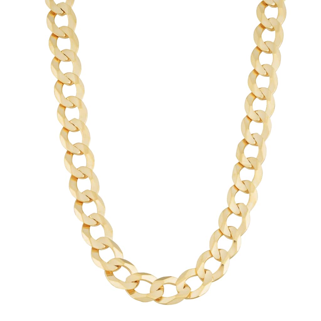 Fremada 14k Yellow Gold 6.9-mm High Polish Solid Curb Link Necklace