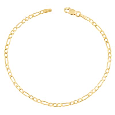 Fremada 14k Yellow Gold 2.3-mm High Polish Solid Figaro Link Bracelet (7.5 inches)