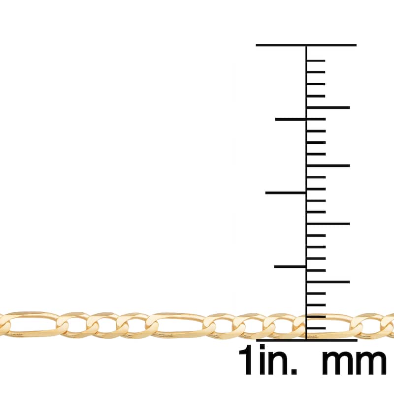 Fremada 14k Yellow Gold 2.3-mm High Polish Solid Figaro Link Chain Necklace (18 - 30 inches)