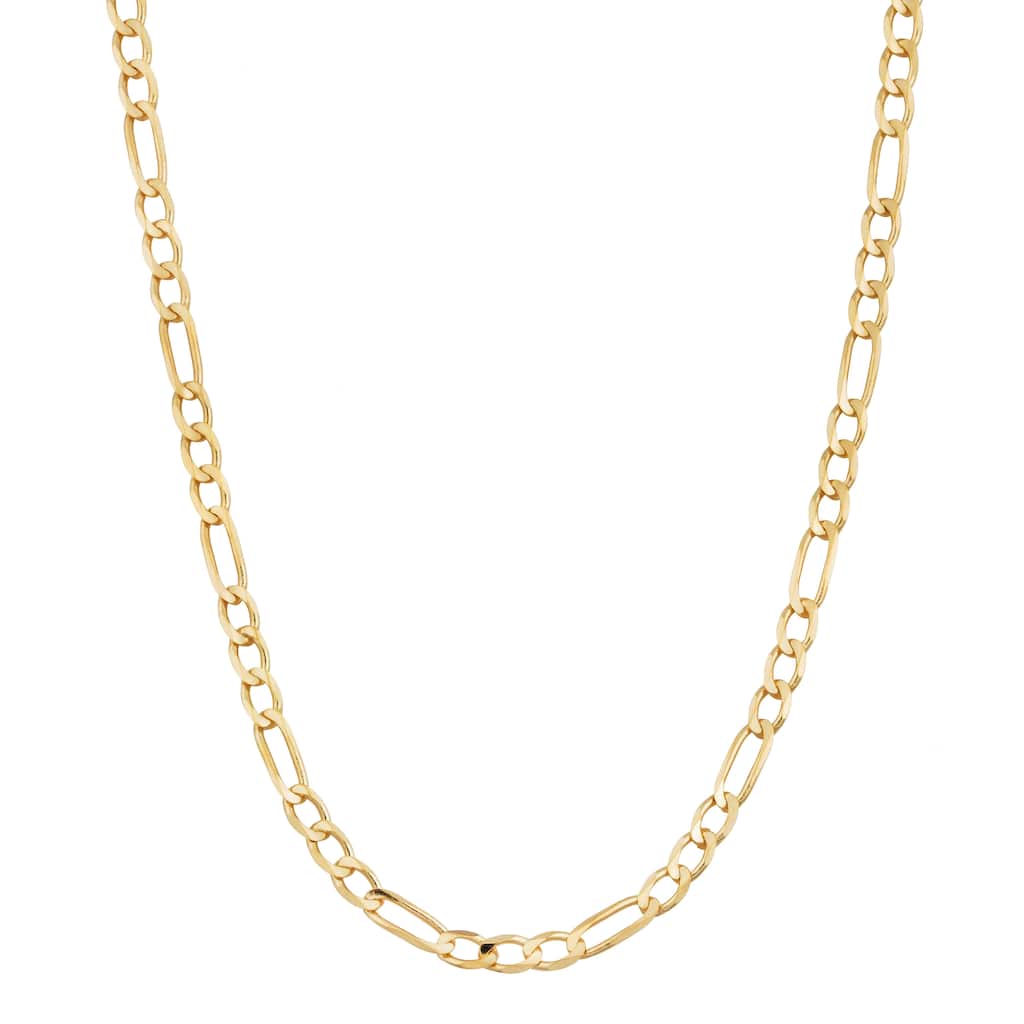 Fremada 14k Yellow Gold 2.3-mm High Polish Solid Figaro Link Chain Necklace (18 - 30 inches)
