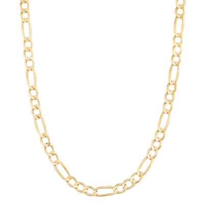 Fremada 14k Yellow Gold 3.3-mm High Polish Solid Figaro Link Chain Necklace (18 - 30 inches)