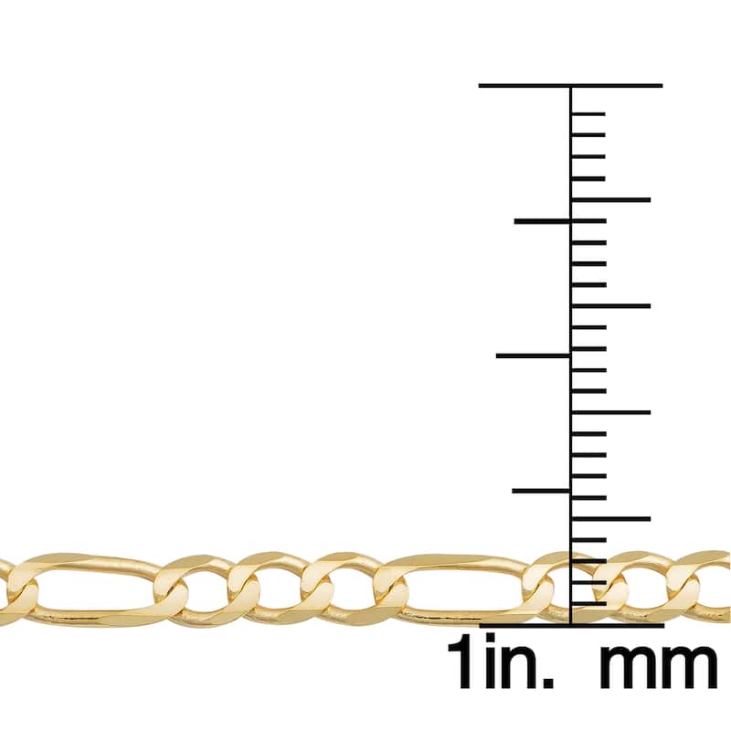 Fremada 14k Yellow Gold 3.3-mm High Polish Solid Figaro Link Chain Necklace (18 - 30 inches)