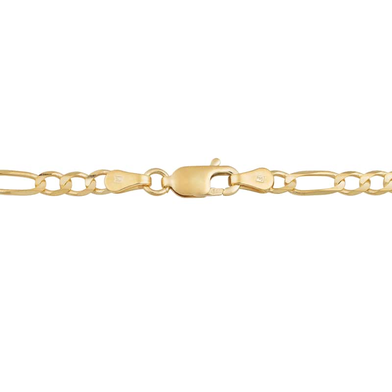 Fremada 14k Yellow Gold 3.3-mm High Polish Solid Figaro Link Chain Necklace (18 - 30 inches)