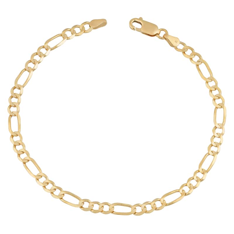 Fremada 14k Yellow Gold 4.3-mm High Polish Solid Figaro Link Bracelet (8.5 inches)