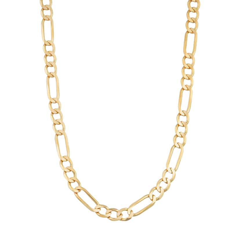 Fremada 14k Yellow Gold Figaro Link Chain Necklace