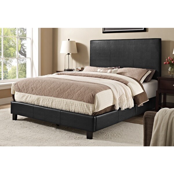 Picket House Jaide Black Faux Leather Queen Platform Bed - Overstock ...